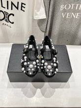 ALAIA PEARL MARY JANE SHOES BLACK MIX WHITE LAMBSKIN